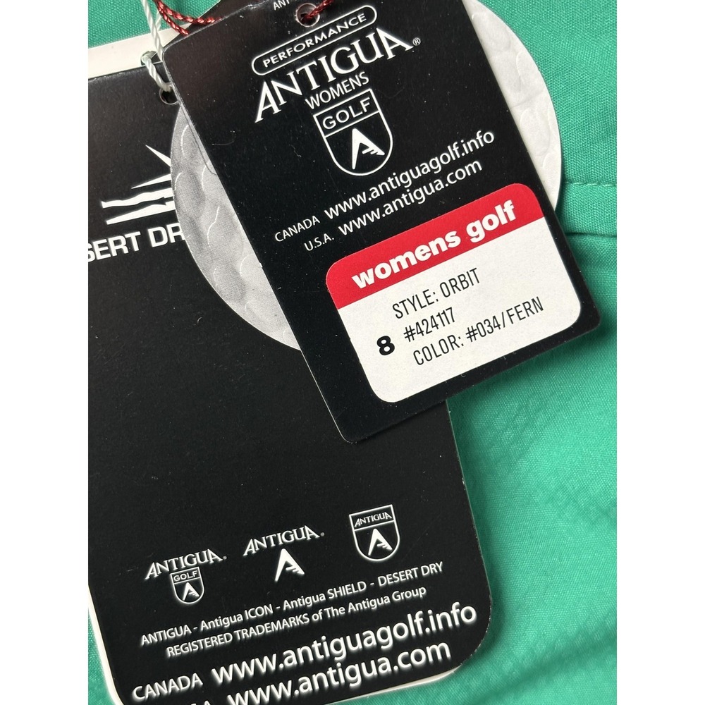 Antigua Golf Skort Womens 8 Green Desert Dry Orbit Stretch Built In Shorts - Picture 2 of 15